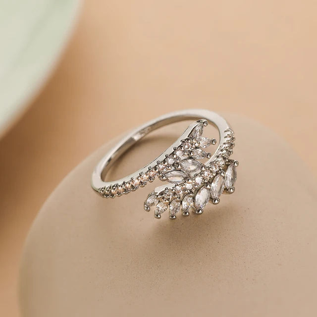 Gold Wheat Ear Open Ring - Adjustable Geometric Band Women's - AstroVerse™