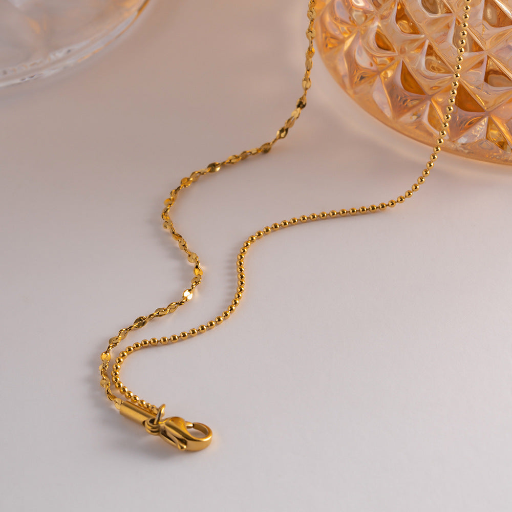 Double-layer tassel collarbone necklace in French style with delicate chain and hanging tassels, stylish jewelry by eprolo.
