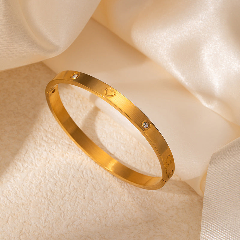 High-grade Titanium Steel Bracelet Gold-plated Diamond Stainless Steel Bracelet Women - AstroVerse™