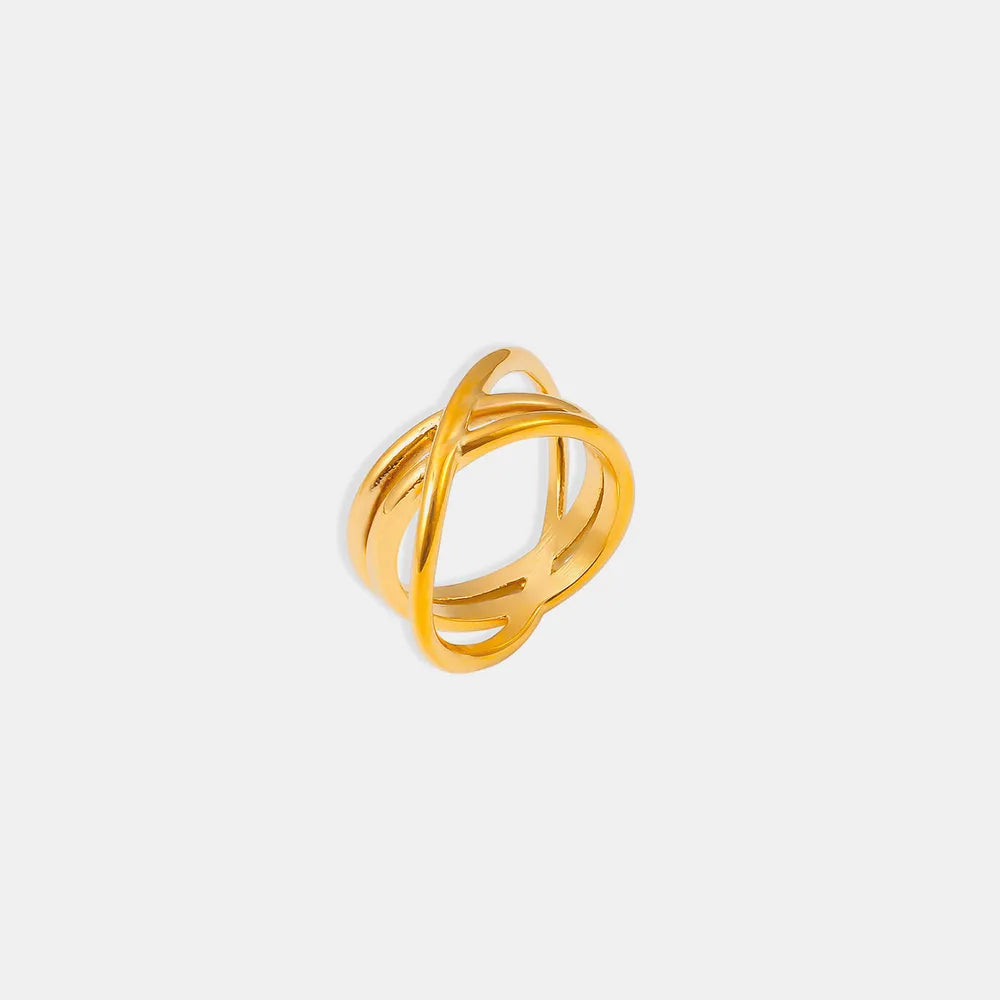 18K Gold-Plated Crisscross Ring - AstroVerse™