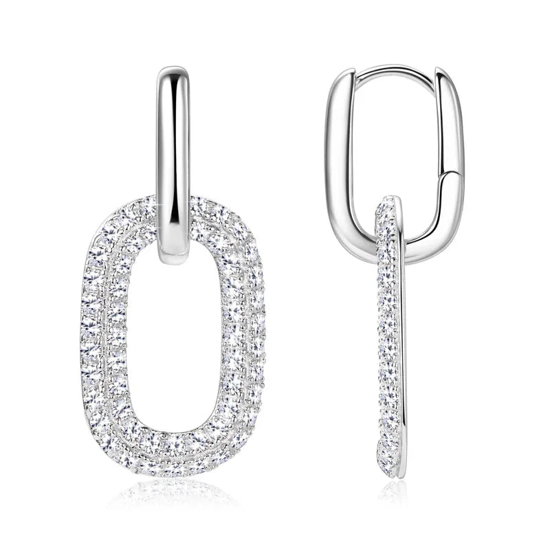 2.16 Carat Moissanite Earrings 925 Silver - Drop Dangle Hook Earrings - AstroVerse™