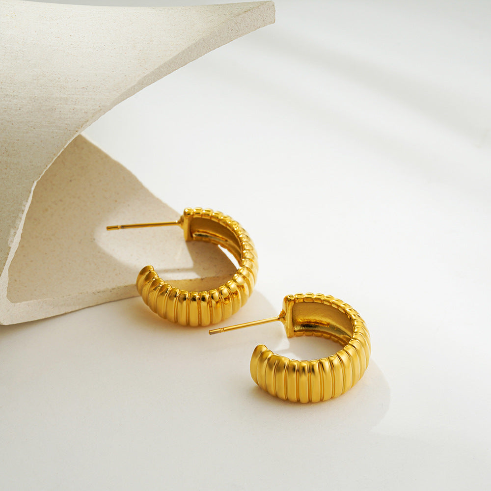 Waterproof Geometric Earrings - PVD Gold Plated Irregular Drop Studs - AstroVerse™