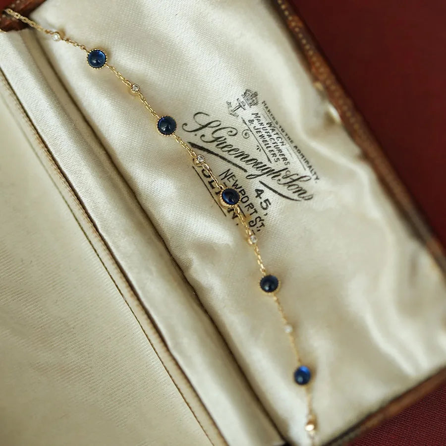 Delicate Blue Zircon Bracelet 925 Silver - Gold Plated Thin Chain - AstroVerse™