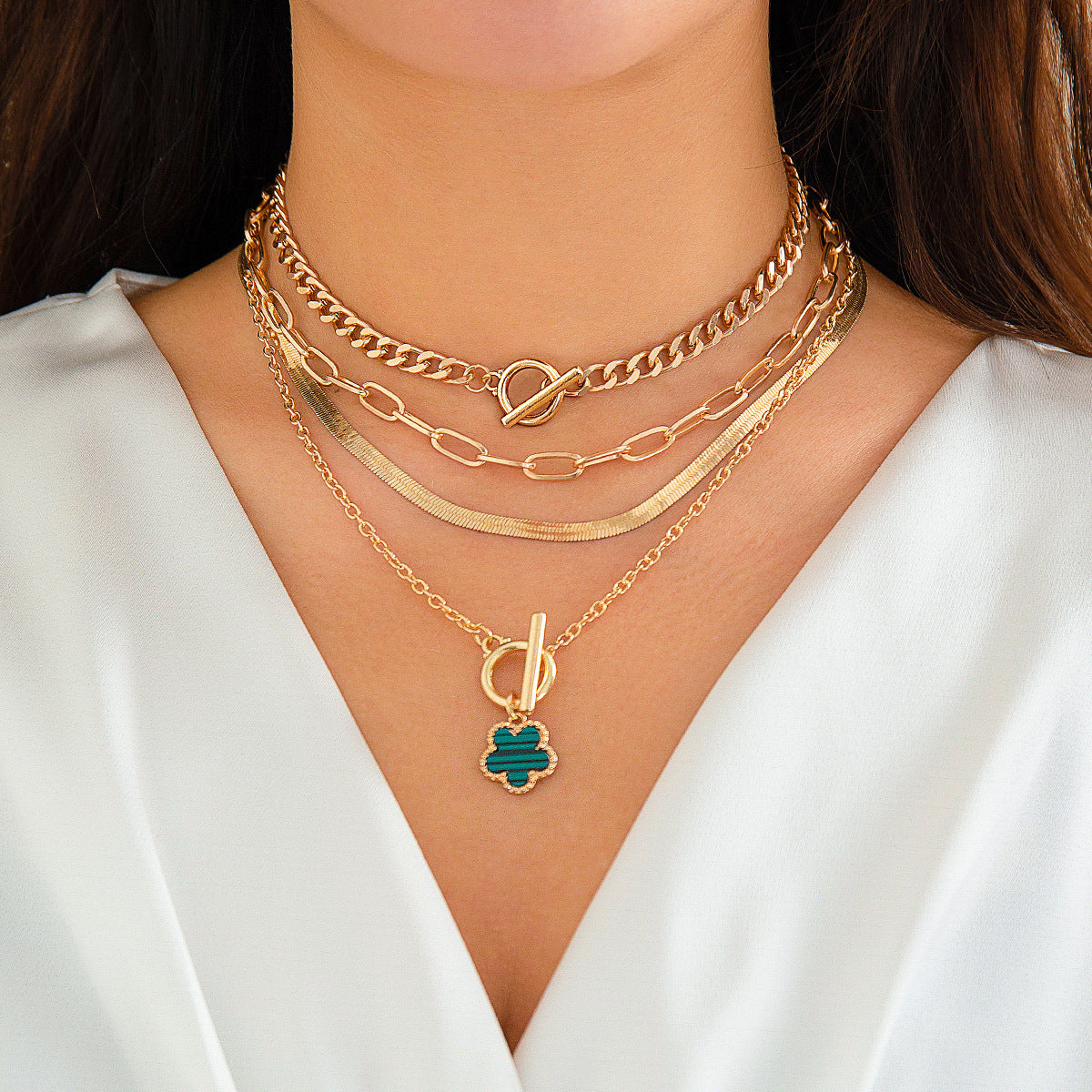 Five Petal Flower Necklace - Pearl Choker Light Luxury Gold White K - AstroVerse™