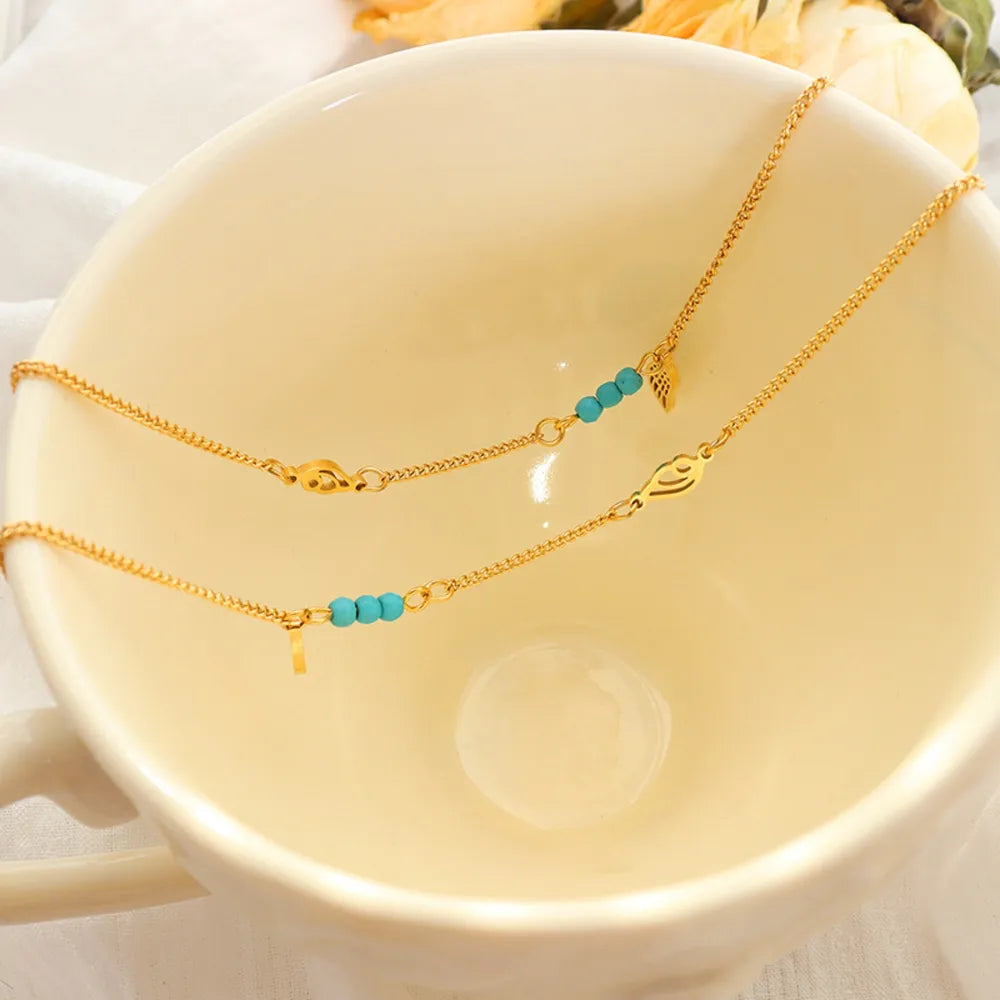 Titanium Steel Wing Shape Charm Anklet Bracelet - AstroVerse™