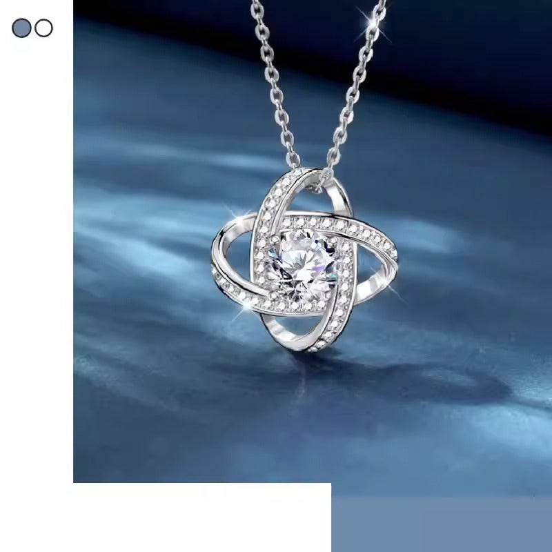 S925 Sterling Silver Clover Necklace Full Diamond Pendant - AstroVerse™