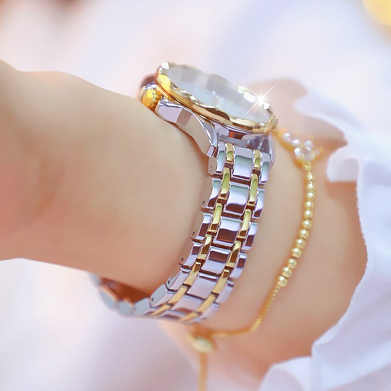 Luxury Diamond Watch Women - Gold Stainless Steel Rhinestone 32mm - AstroVerse™
