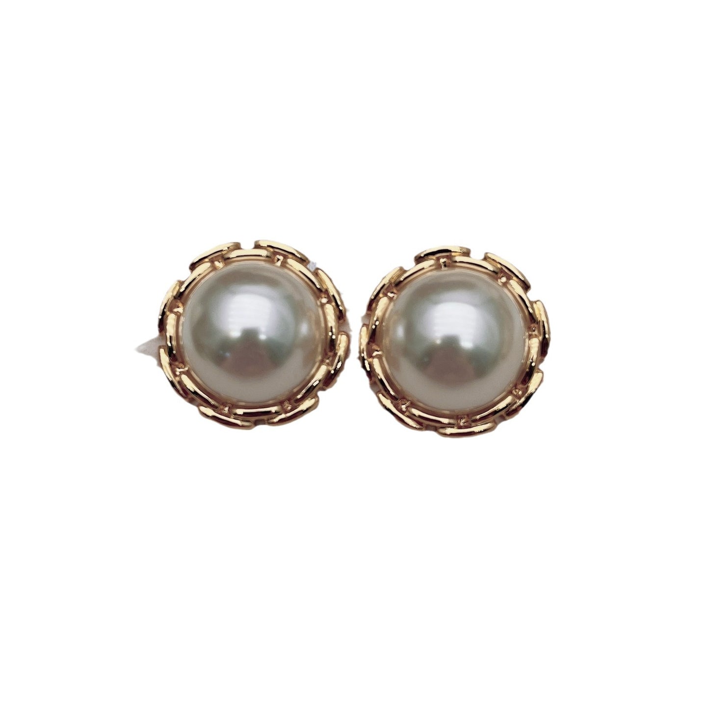 French Circle Earrings with Pearl - Geometric Round Statement Earrings - AstroVerse™
