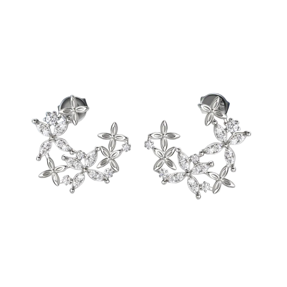 925 Sterling Silver Moissanite Lucky Clover Earrings - AstroVerse™