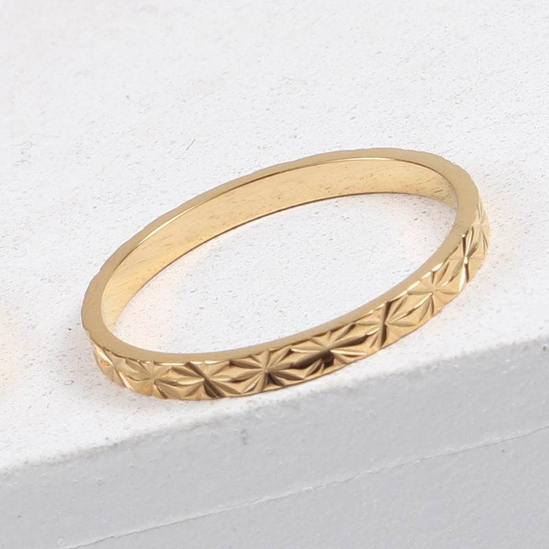 Ring Titanium steel electroplated with 18k gold Shine - AstroVerse™