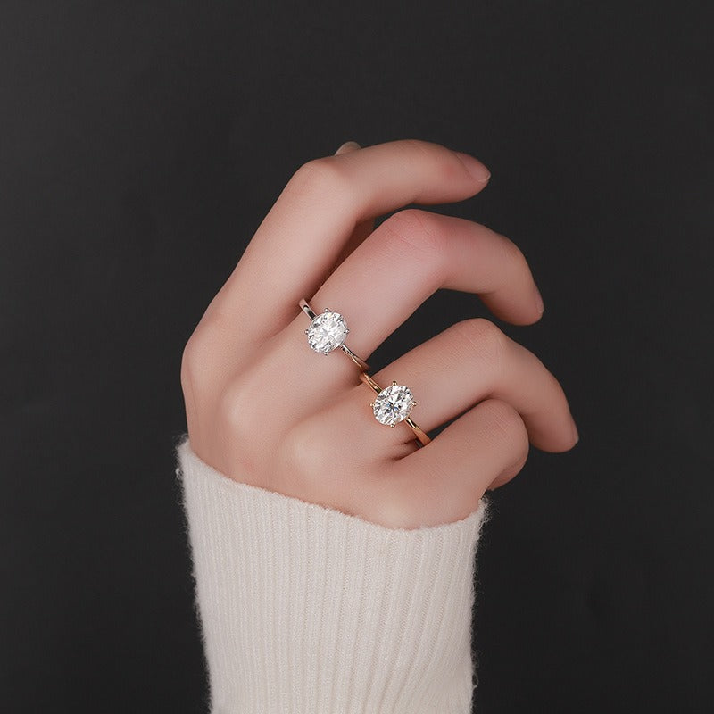 925 Sterling Silver Moissanite Ring - Princess Cut Stone White/Gold - AstroVerse™