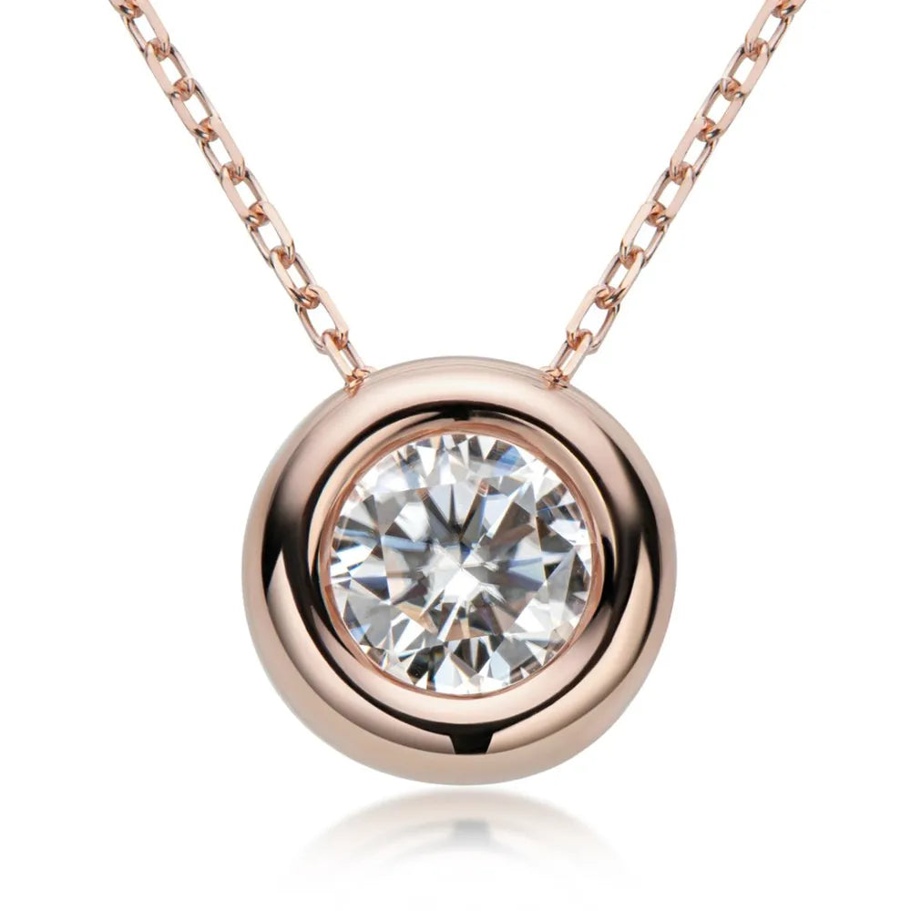 1 Carat Moissanite Necklace 925 Sterling Silver - D VVS1 Certified Round - AstroVerse™