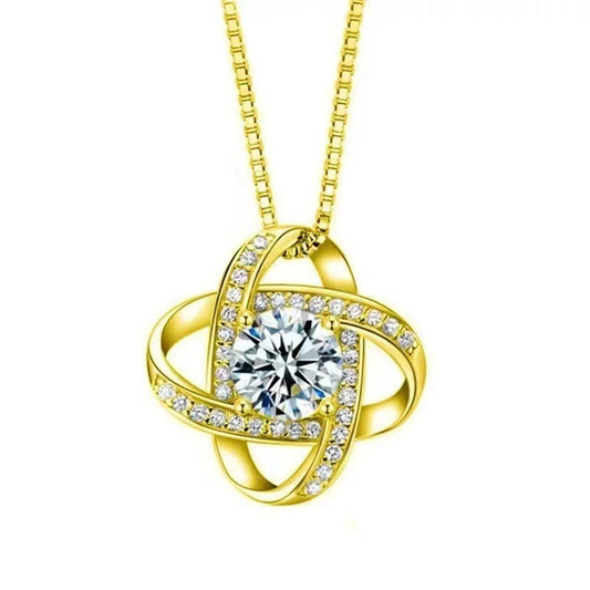 S925 Sterling Silver Clover Necklace Full Diamond Pendant - AstroVerse™