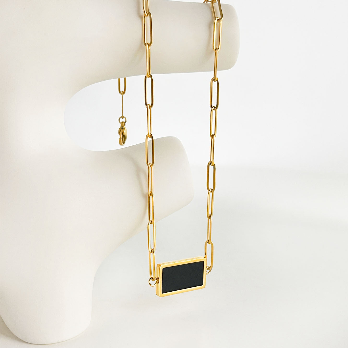 Yhpup Temperament Square Pendant Stainless Steel Necklace – Gold Plated - AstroVerse™