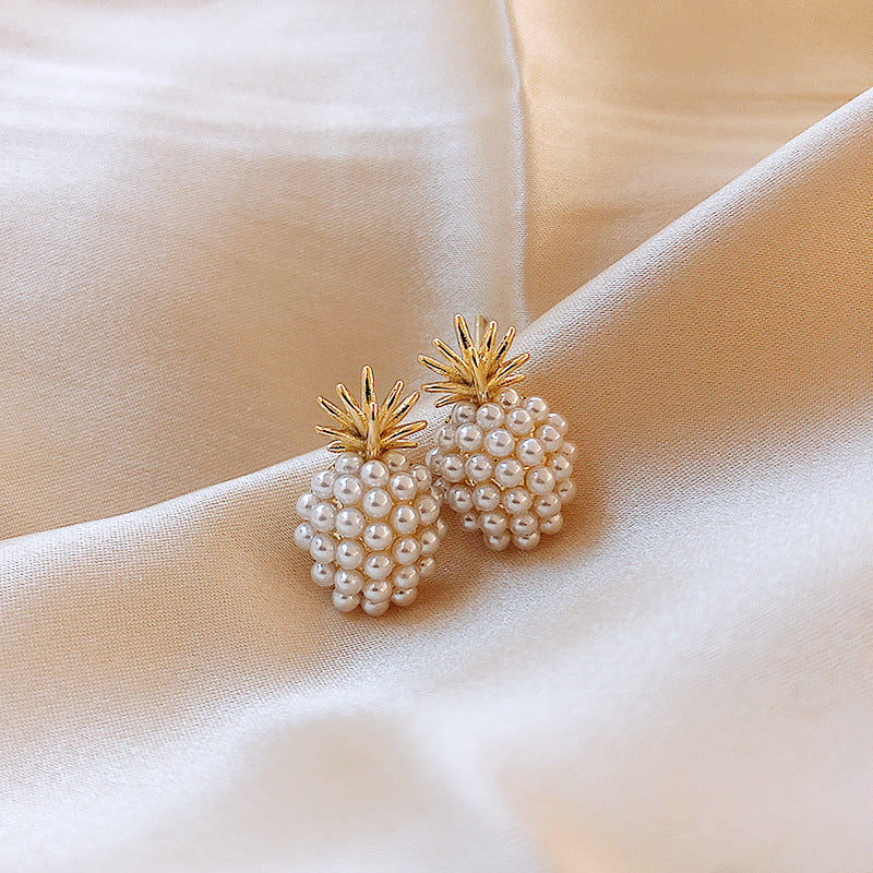 Pineapple Pearl Earrings – French Exquisite High-End Elegance - AstroVerse™