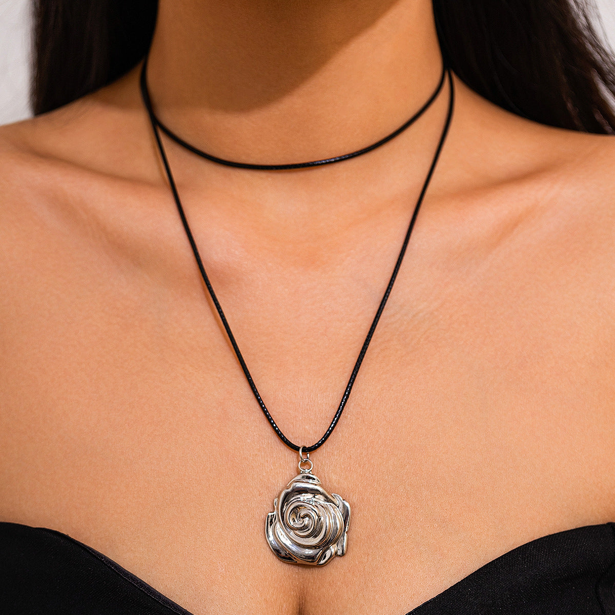 Hip Hop Hollow Pendant - Long Leather Wax Cord Necklace 120cm - AstroVerse™