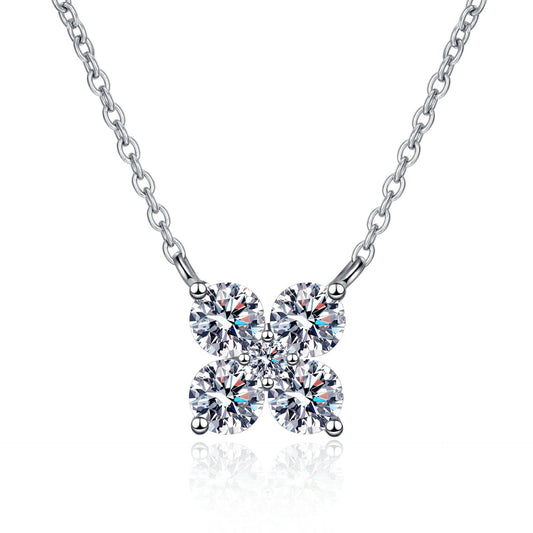 1.26 Carat Moissanite Necklace 925 Silver - Geometric Pendant Certified - AstroVerse™
