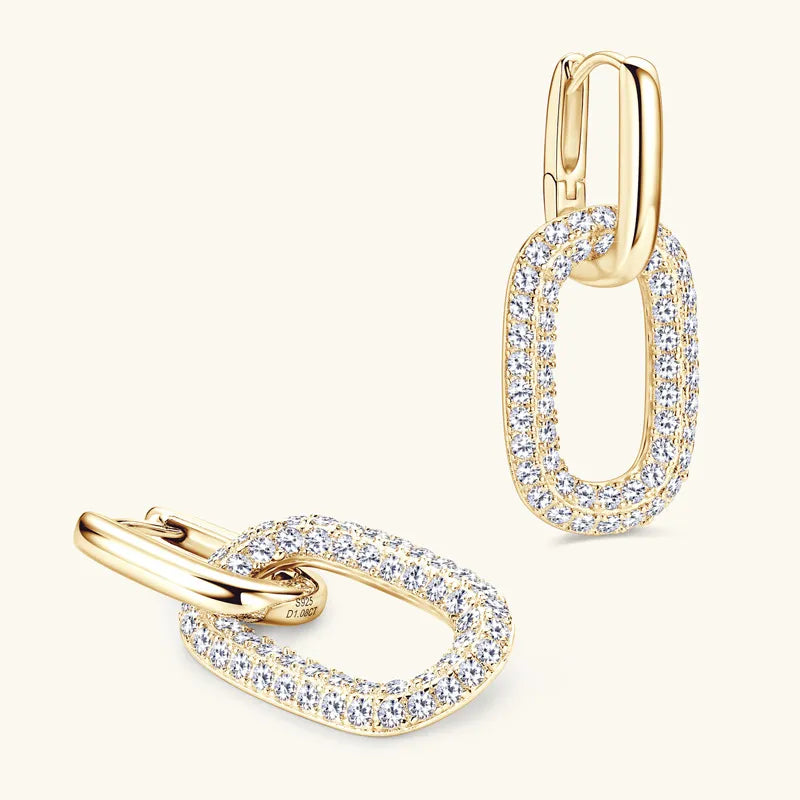 2.16 Carat Moissanite Earrings 925 Silver - Drop Dangle Hook Earrings - AstroVerse™