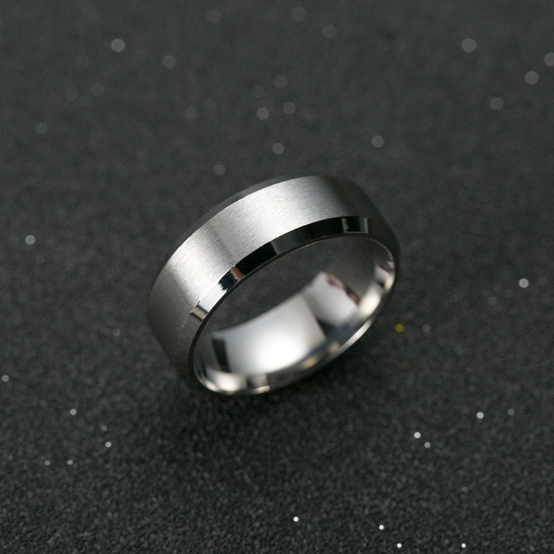 Black Titanium Ring Men's - 8mm Wide Band Sizes 6-13 - AstroVerse™