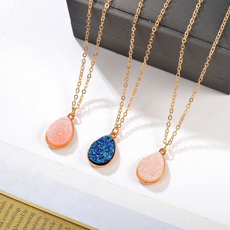 New Creative Necklace Simple Water Drop Pendant Fashion Sweet Crystal Cluster Necklace - AstroVerse™