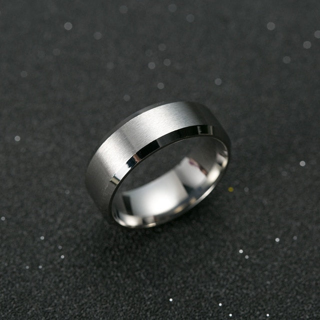 Black Titanium Ring Men's - 8mm Wide Band Sizes 6-13 - AstroVerse™