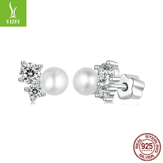 Silver Charm Original Freshwater Pearl Sparkling Moissanite Earnail Elegant Charm s925 Pure Silver Earnail Earaccessory
