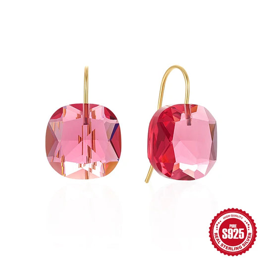 925 Sterling Silver Crystal Stud Earrings - Geometric Zircon Drop Earrings - AstroVerse™