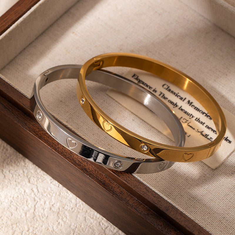 High-grade Titanium Steel Bracelet Gold-plated Diamond Stainless Steel Bracelet Women - AstroVerse™