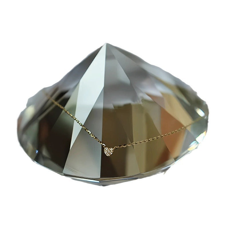 Dainty Heart Necklace 925 Silver - 14K Gold Plated Diamond Pendant - AstroVerse™