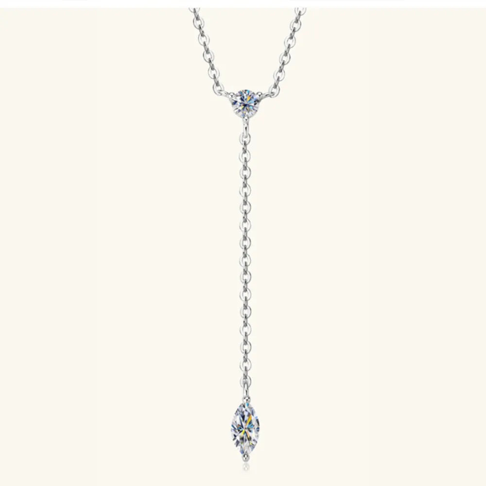 Brilliant Moissanite Silver Necklace - D VVS1 Certified Stone - AstroVerse™