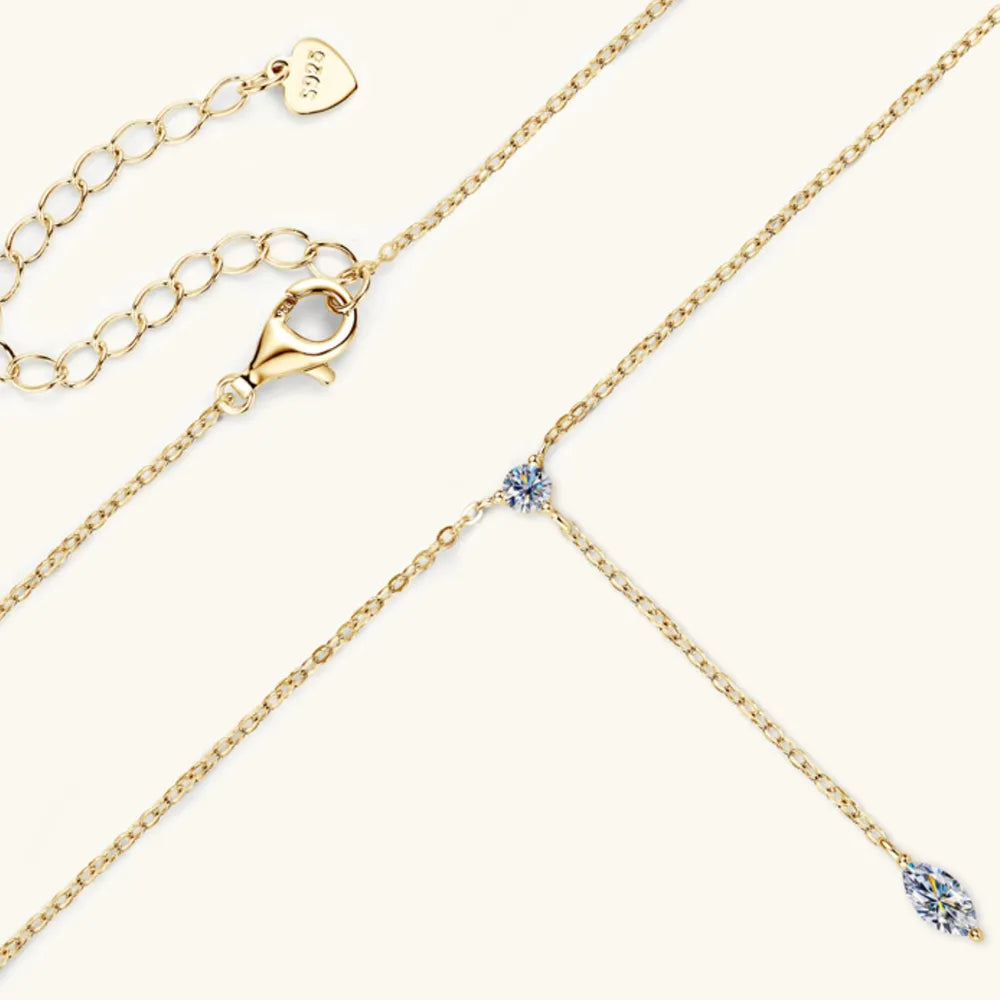 Brilliant Moissanite Silver Necklace - D VVS1 Certified Stone - AstroVerse™