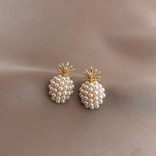Pineapple Pearl Earrings – French Exquisite High-End Elegance