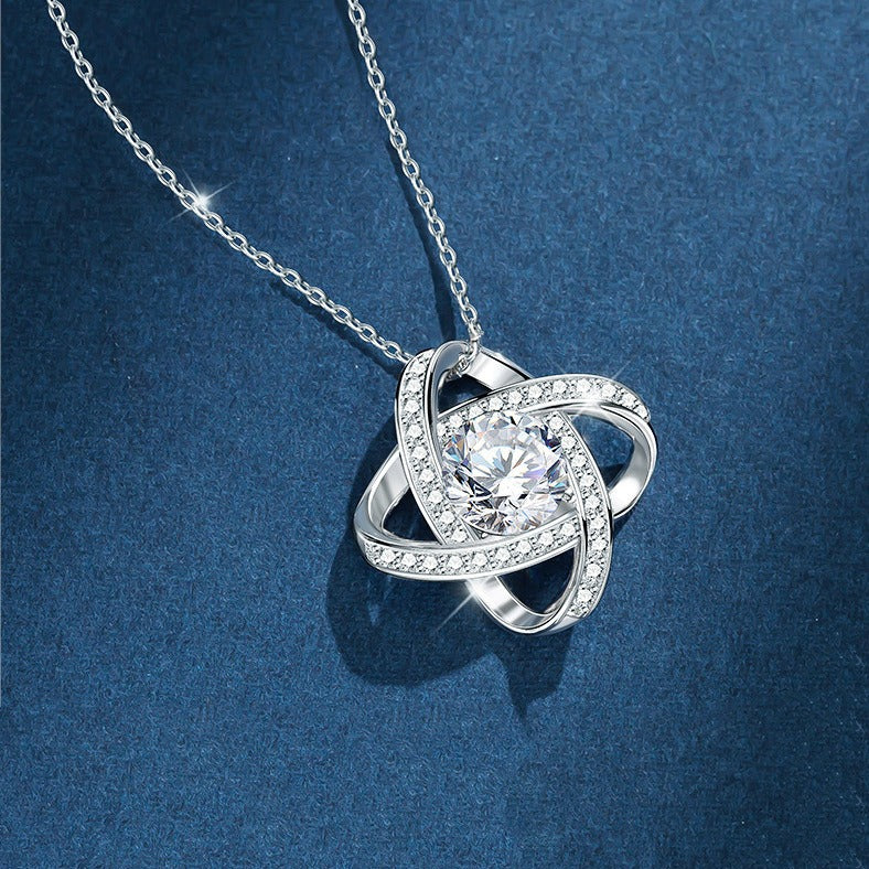 S925 Sterling Silver Clover Necklace Full Diamond Pendant - AstroVerse™