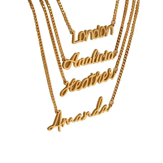 Fashionable gold-plated necklace, collarbone chain, customized name necklace, neck chain - AstroVerse™