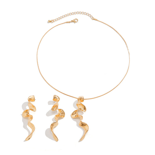 Cold Wind Geometric Twist Design Necklace Spiral Liquid Metal Necklace - AstroVerse™
