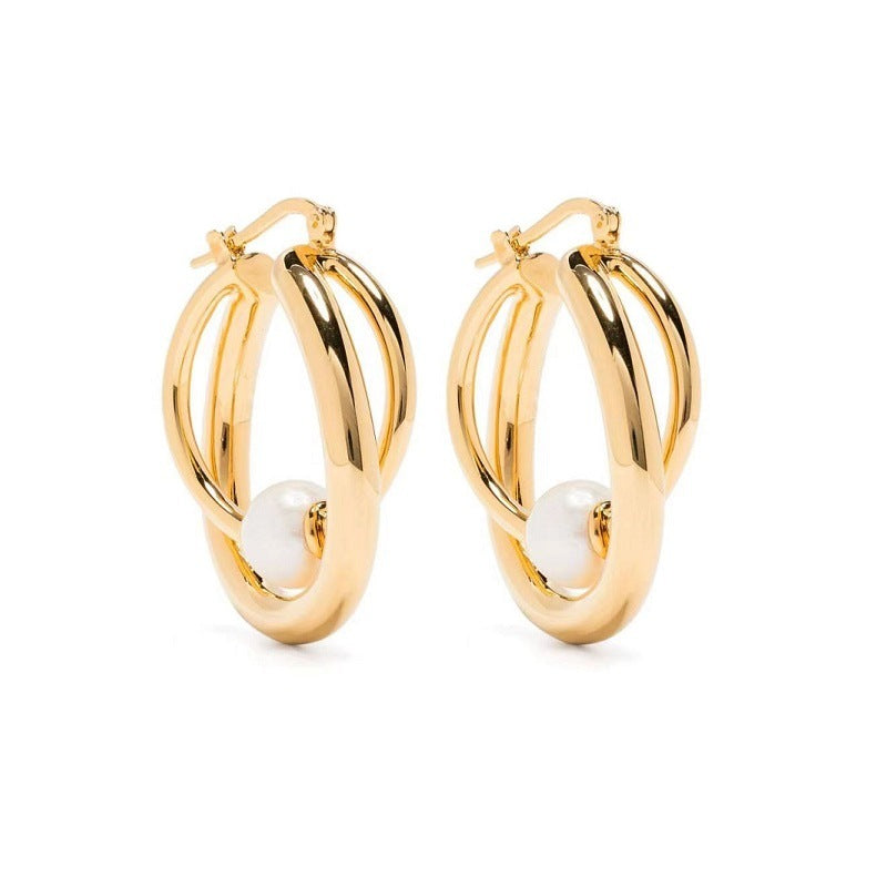 French Retro Circle Earrings - Irregular Geometric Design - AstroVerse™