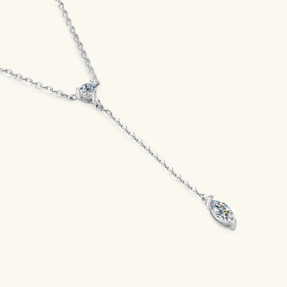 Brilliant Moissanite Silver Necklace - D VVS1 Certified Stone - AstroVerse™