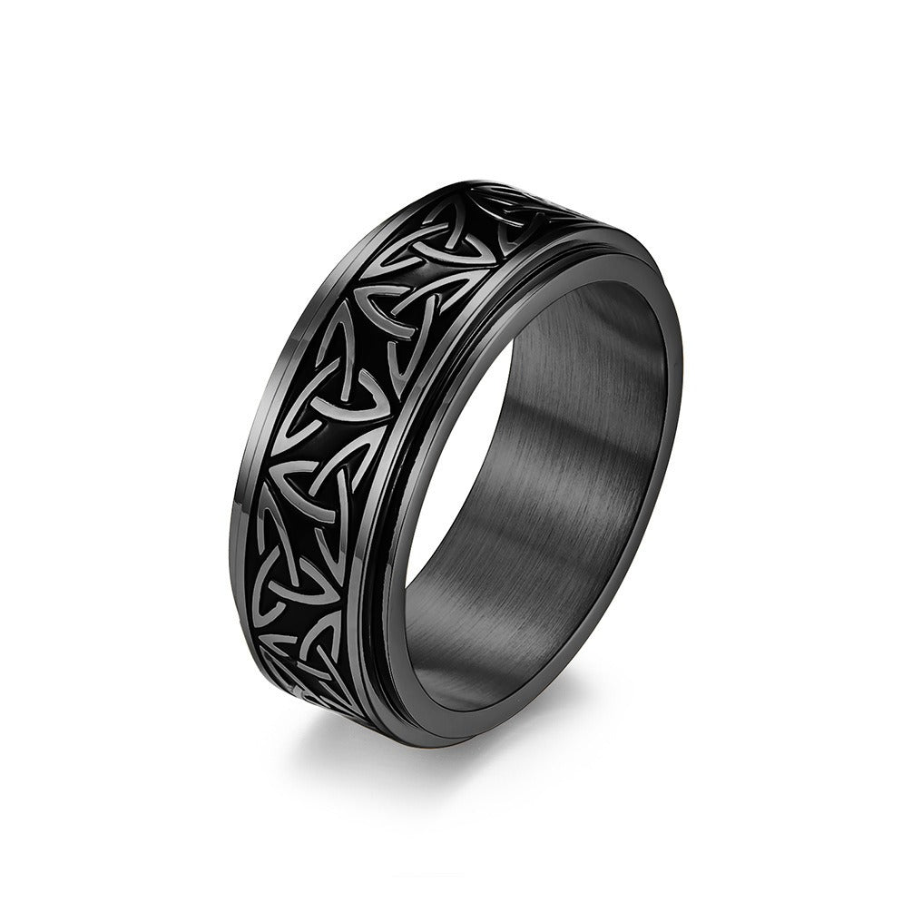 Viking Spinner Ring Titanium Steel - Rotatable Triangle Nordic Ring Unisex - AstroVerse™