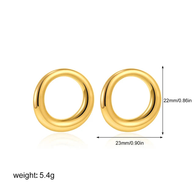 Waterproof Geometric Earrings - PVD Gold Plated Irregular Drop Studs - AstroVerse™