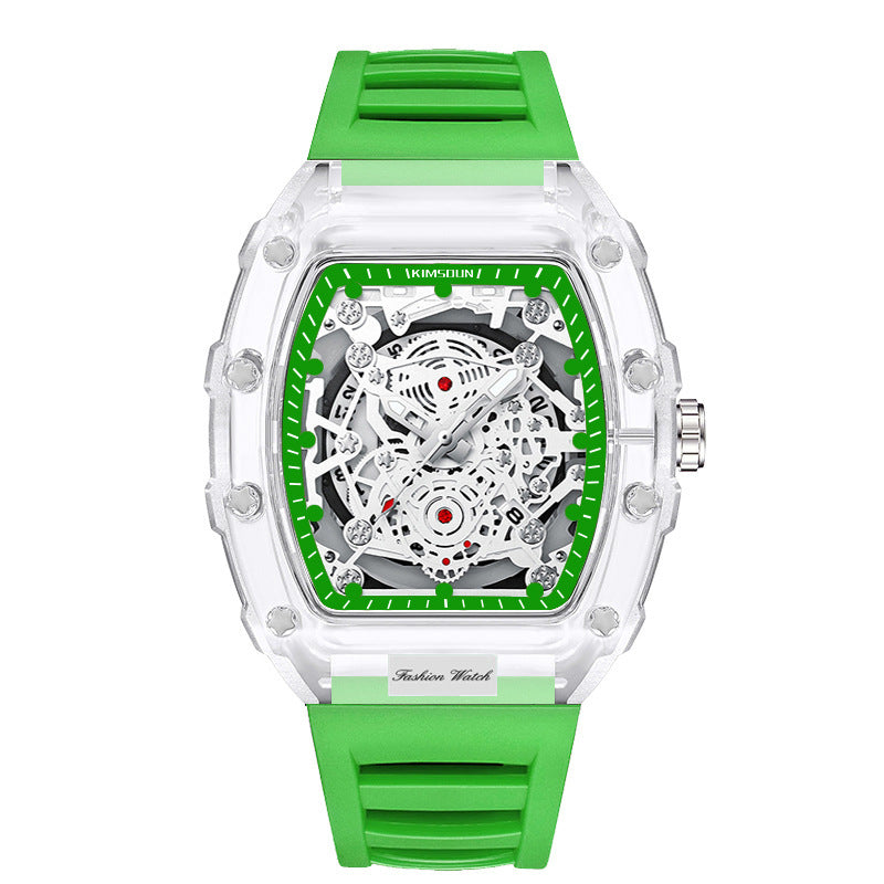 KIMSDUN Barrel Watch Men - Transparent Quartz 47mm Waterproof Sports - AstroVerse™