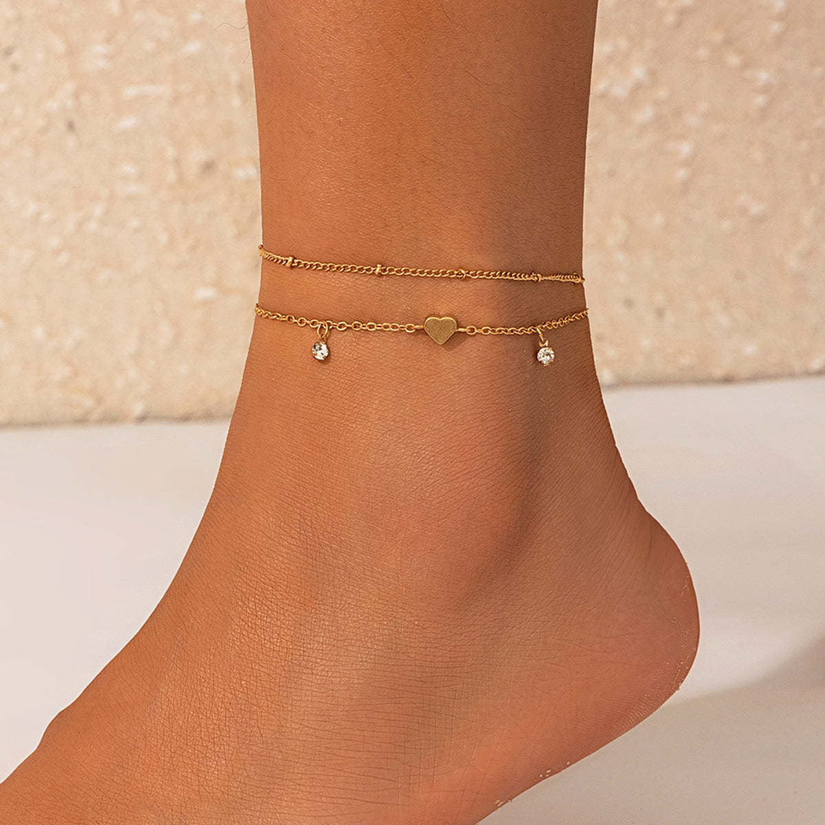 Beach Anklet Set - Layered Gold Chain with Shell Dolphin Pearl Charms - AstroVerse™