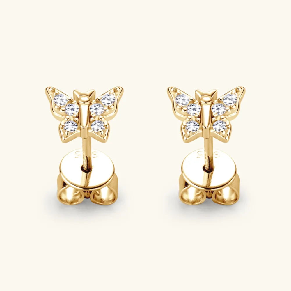 Moissanite 925 Sterling Silver Butterfly Stud Earrings - AstroVerse™