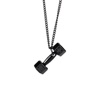 Korean Fashion Fitness Dumbbell Necklace – Titanium Steel Pendant - AstroVerse™