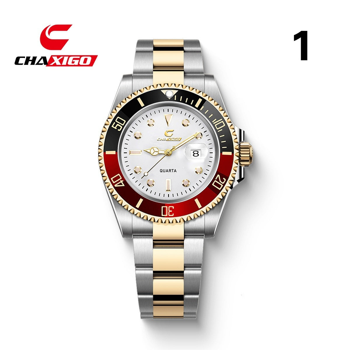 Swiss Brand CHAXIGO Men's Watch Green Submariner Style Waterproof Versatile Alloy Quartz Watch - AstroVerse™