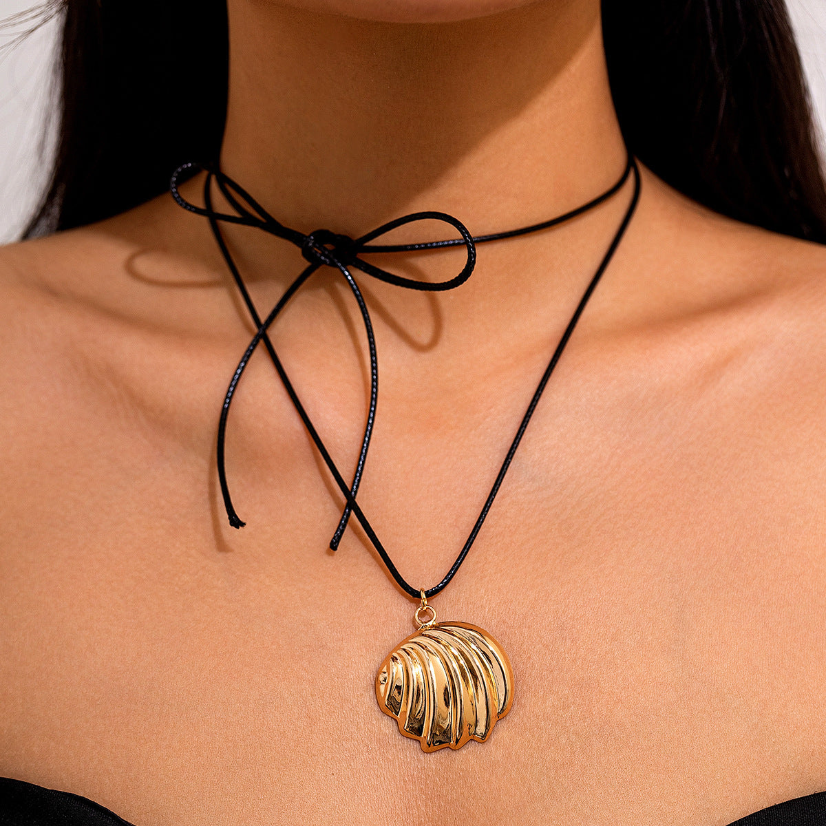 Hip Hop Hollow Pendant - Long Leather Wax Cord Necklace 120cm - AstroVerse™