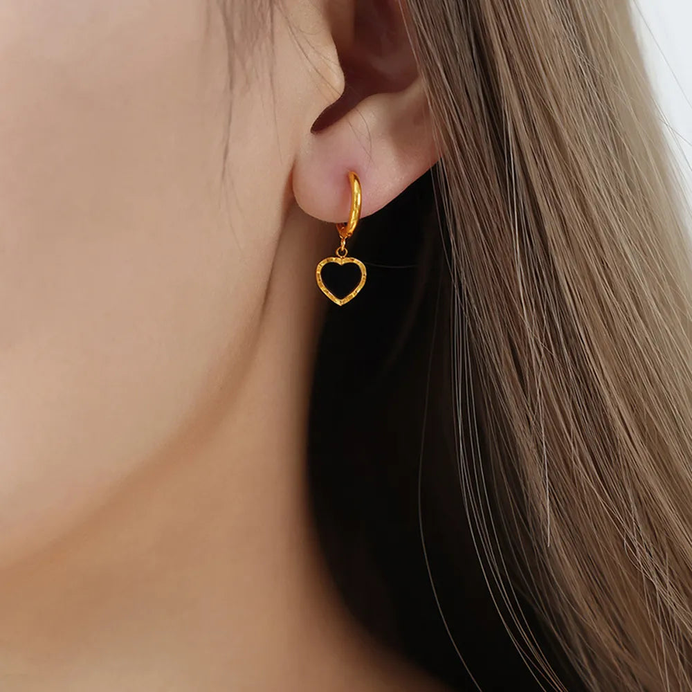 18K Gold-Plated Heart Drop Earrings - AstroVerse™