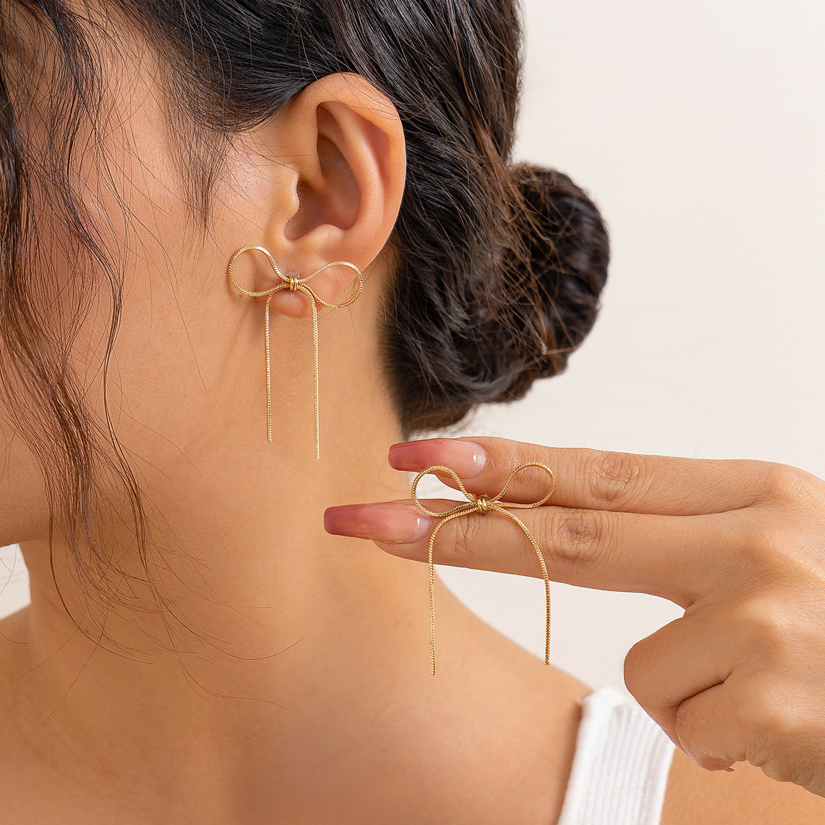 Bow Stud Earrings - Butterfly Knot French Minimalist Gold/Silver - AstroVerse™