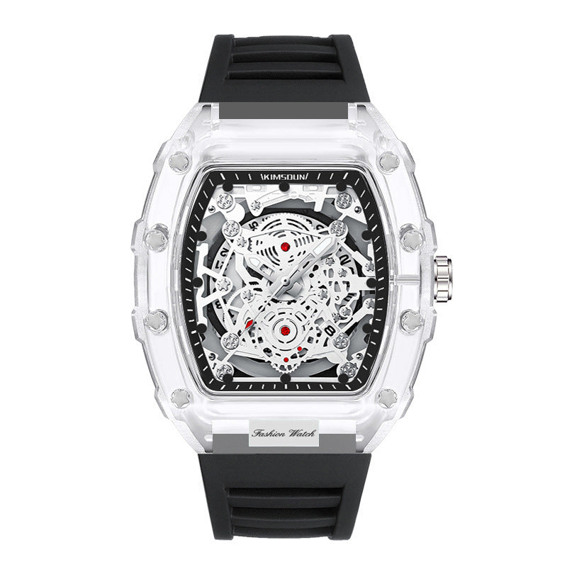 KIMSDUN Barrel Watch Men - Transparent Quartz 47mm Waterproof Sports - AstroVerse™
