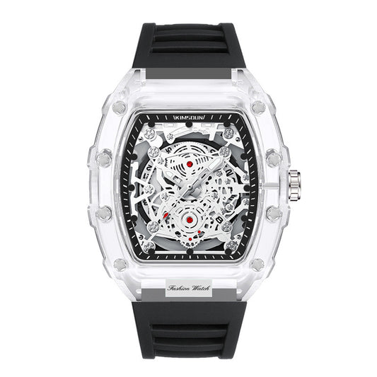 KIMSDUN Barrel Watch Men - Transparent Quartz 47mm Waterproof Sports - AstroVerse™