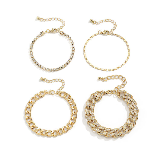 Retro Wild Snake Bone Chain Bracelet – Diamond Chain Set - AstroVerse™